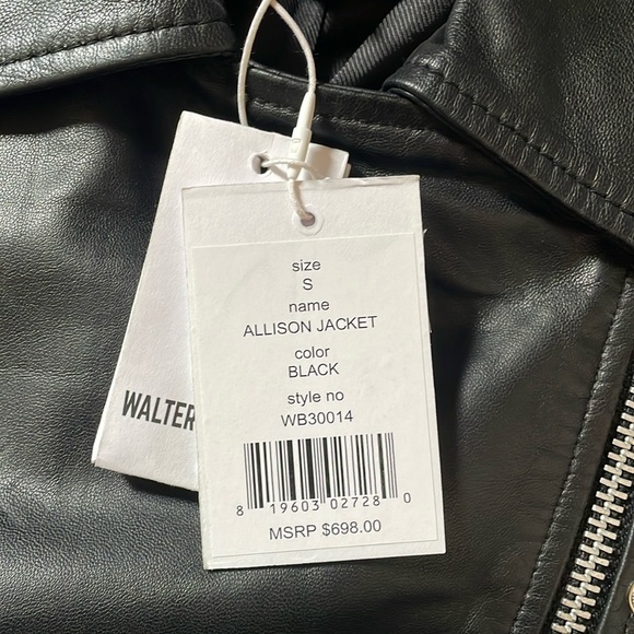 Walter Baker Allison Black Leather Long Sleeve Moto Jacket in Size Small NWT - Picture 16 of 17